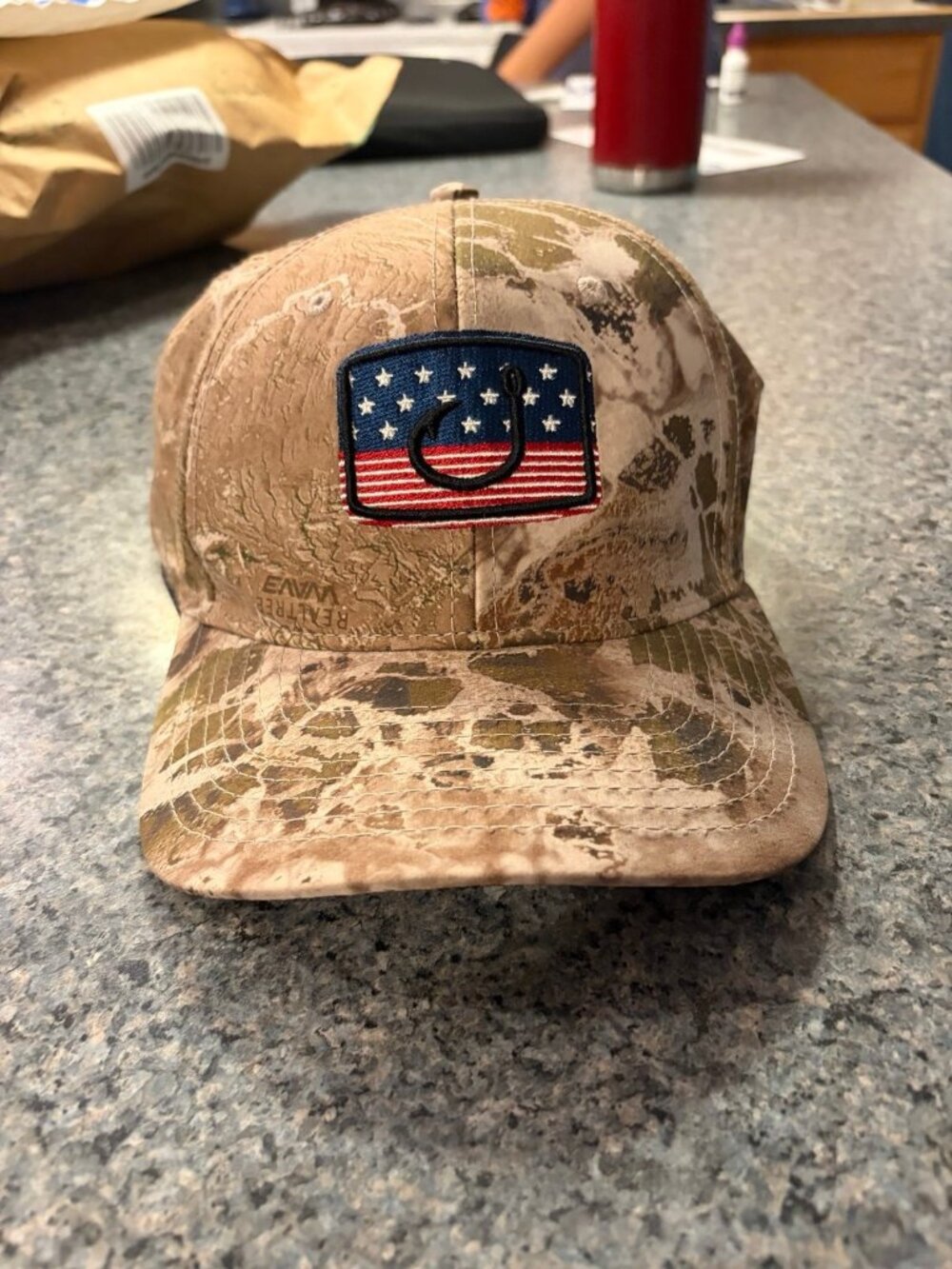 Avid Gear Camo trucker hat fishing hunting American flag adjustable